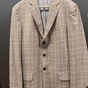 Saks Fifth Ave Men's Brown Plaid wool Blazer/sport coat